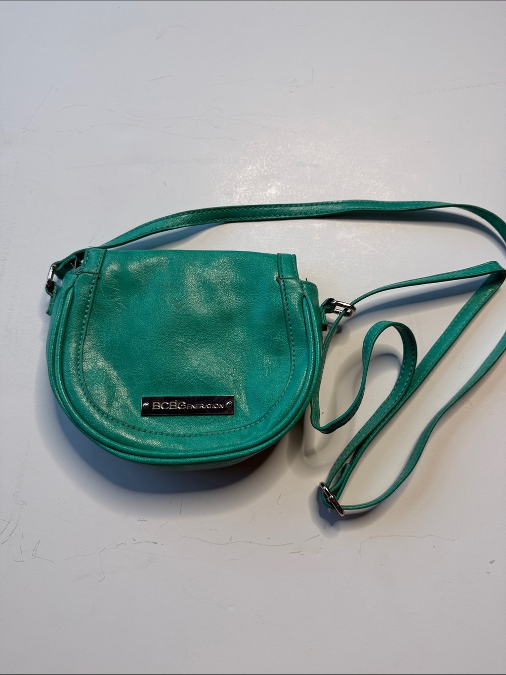 BCBGMaxAzria Teal Green Crescent Crossbody Bag